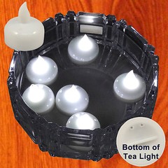 NEW 12 White Led Floating Candle Floral Tea Light for Wedding Centerpiece Decor