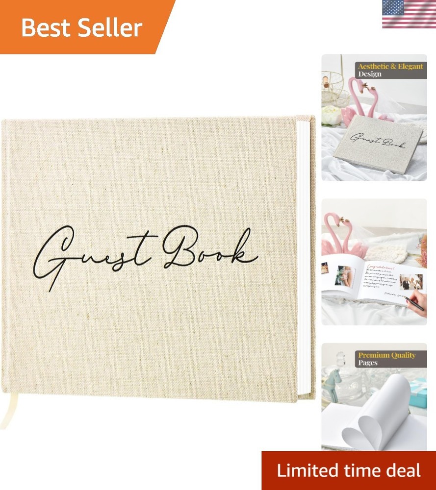 Classic Guest Book for Weddings & Showers – 10×7 Inches of Cherished Memories