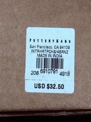 Pottery Barn Interlocking Hearts Place Card Holders Set/4 Black NEW in Box