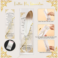 25 Sets Feather Pen Wedding Favors Bulk Bridal Shower Quill Ballpoint Pens Gold
