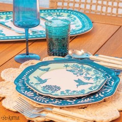 Karma 10.75 Inches Melamine Dinner Plates Set Of 4 Reusable Dishwasher Safe