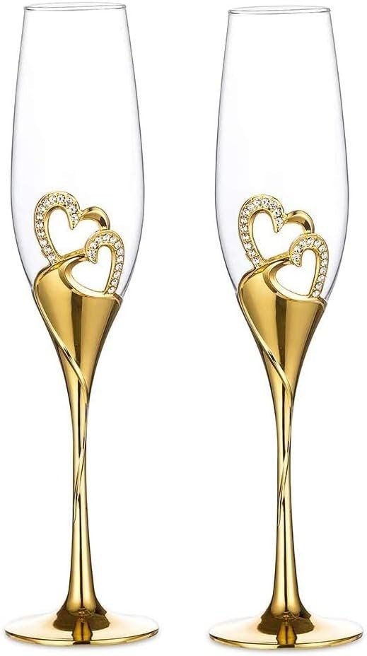 Wedding Champagne Goblets Toasting Flute Glasses for Bride and Groom Creative De