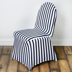 10 pcs Black and White Striped Spandex Stretchable CHAIR COVERS Wedding Supplies