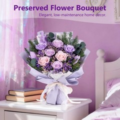 Magic Ants Preserved Roses Real Flowers Last 3 Years No Water Purple and Pink