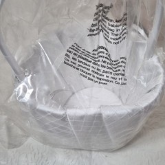 Celebrate It Occasions White Fabric Checked Flower Basket Wedding Romantic