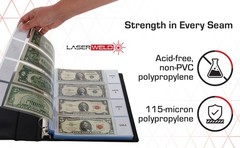LaserWeld 4-Poet Currency Pa – 50ct | Holds 4 Regular Bills with