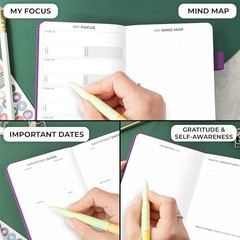 Pocket Planner Weekly – Undated Monthly Goal Pocket size (3.7″ x 6.7″) Purple