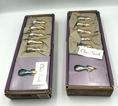 Eggplant Place Card Holders Lot 12 Gold & Silver Tone Sets of 6 Each