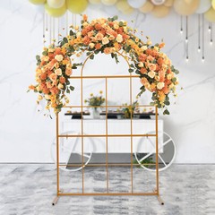 Gold Metal Wedding Arch Backdrop Stand 6.6ft Garden Holder Rack Arch Stand
