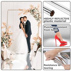 3.3 x 98.4 ft Aisle Runner for Wedding Ceremony Double Sided Reflective Carpe…