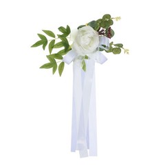 6Pcs Wedding Aisle Decorations Pew Flowers Chair Artificial Flowers White