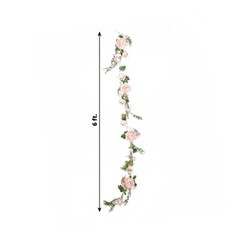 BLUSH 6 ft Artificial Rose Peony Flower Garland Wedding Party Event Decorations