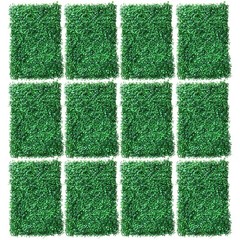 12pcs 24×16″ Artificial Boxwood Mat Wall Hedge Decor Privacy Fence Panel Grass
