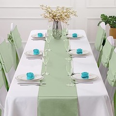 Pack Satin Table Runner x 108 Inch, Smooth Table Runners for 12 Sage Green