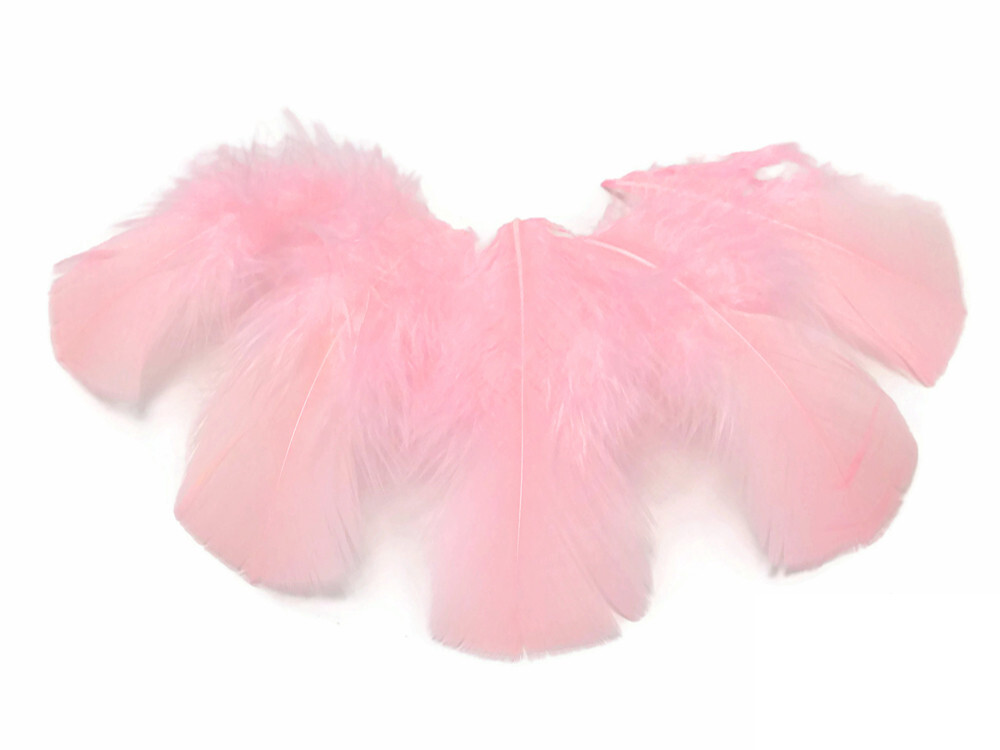 Pink Turkey T-Base Plumage Feathers Bridal Corsage Bouquet Decor DIY 20 Pc