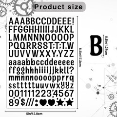 4680 Letter Stickers 30 Sheets Alphabet Stickers 0.5in Vinyl Self-Adhesive Nu…