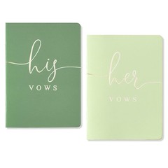 Spacobo Wedding Vow Books His and Hers Vows Booklets, Lined Paper, Set of 2
