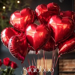 15Pcs Heart Balloons Helium 18 Inch Heart Shaped Foil Balloons for Red