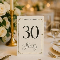 -Table Numbers 1-30 Double Sided Wedding Table Numbers with Embossed Designs …