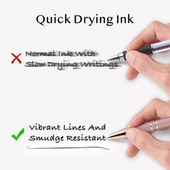LINFANC 12 Pack Rose Gold Ballpoint Pen with Stylus Tip, 1.0 mm Black Ink Smo…