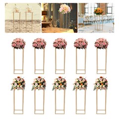 10PC 31.5 in Tall Gold Metal Flower Stand for Wedding Table Centerpieces GOOD
