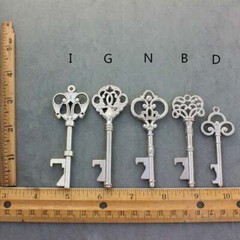 150Pcs Antiqued Silver Skeleton Keys Bottle Openers Mix Wedding Favor Decoration