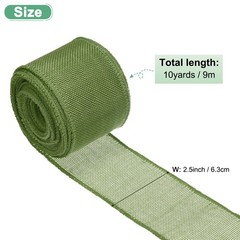 Burlap Ribbon, 2.5″ x 10 Yards Burlap Wired Edge Ribbon [Olive Green]