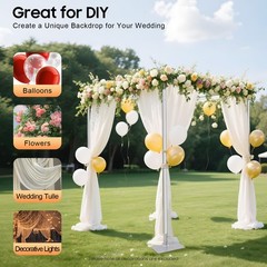 10FT Adjustable 4 Post Height Canopy Mandap Hardware Kit Wedding Party Stand