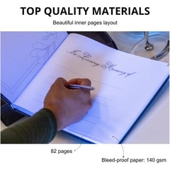 Funeral Guest Book with Silver Pen and Pen Holder, 82 Pages, 10.2×7.8″