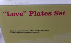 Weddingstar Love Plates Set 4 White Ceramic Candy Dishes Wedding Bridal Shower