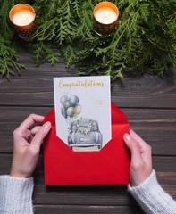 Wedding Card for Couple, Congratulations for Mr & Mrs | 5×7 folded 350gsm car…