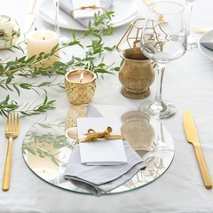 12″ Round Mirror Centerpieces for Tables, Glass 12*12inch,