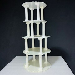 Wilton Decorator Preferred White Tiered Wedding Cake Stand Set Plates Columns