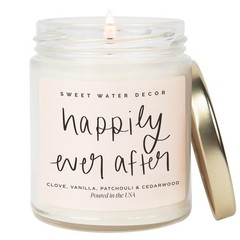 Sweet Water Decor Happily Ever After Candle – Gold Pepper, Clove 9 oz, Clear