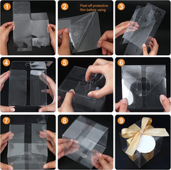 60 Pcs Clear Boxes for Favors, 3X3X3 Inches Clear Gift Boxes PET Material Party