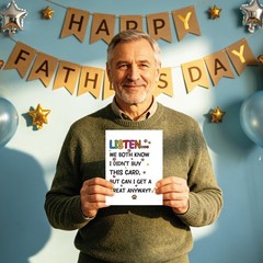 Asmallgf Dog Dad Fathers Day Card, Funny Father’s Day Card Gifts from Dog, Do…