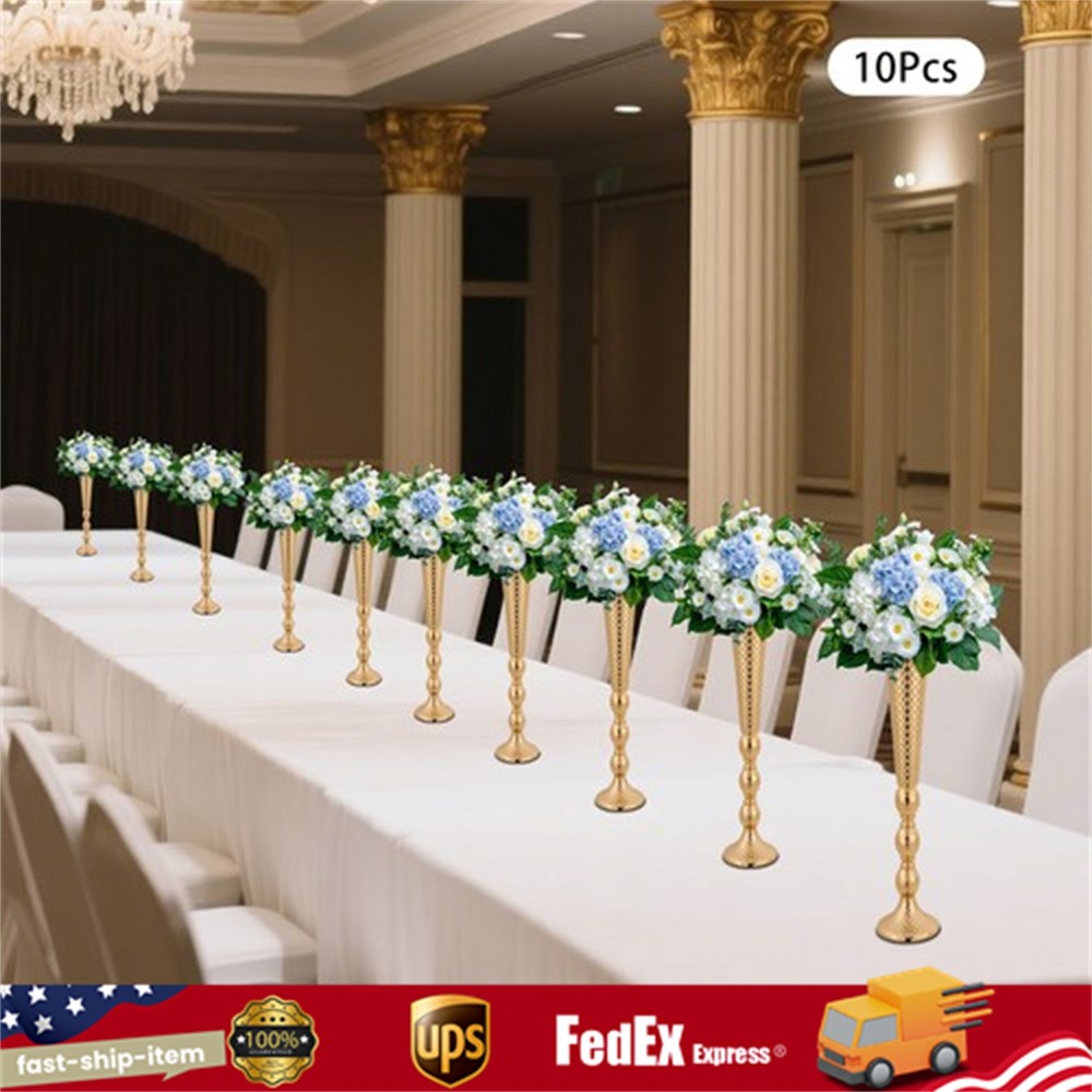 10* Countertop Flower Stand Gold Iron Wedding Flower Vases Table Decoration