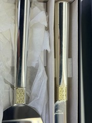WATERFORD LISMORE DIAMOND SILVER BRIDAL CAKE KNIFE + SERVER SET