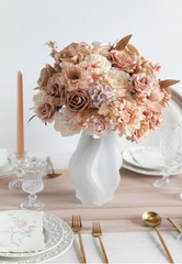 Artificial Flowers Combo Set Fake Flower Leaf Box with Brown & Nude Color
