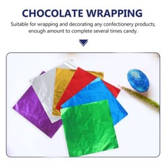 600Pcs Reusable Aluminium Foil Chocolate Wrapping Paper Assorted Color for Candy