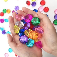 100Pcs Clear Acrylic Diamonds 25mm Table Scatter Gems for Weddings, Vases, Decor