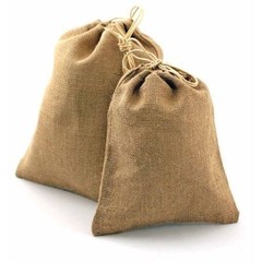 Natural Burlap Jute Gift Bags with Drawstrings, 12-Pack