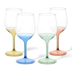 POP Vino with Mix Color Stem SET OF 12, Premium Quality, Recyclable, 14oz