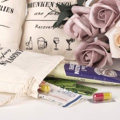Bachelorette Party Bags with Drawstring Cotton Recovery Kit Bags Lot of 10