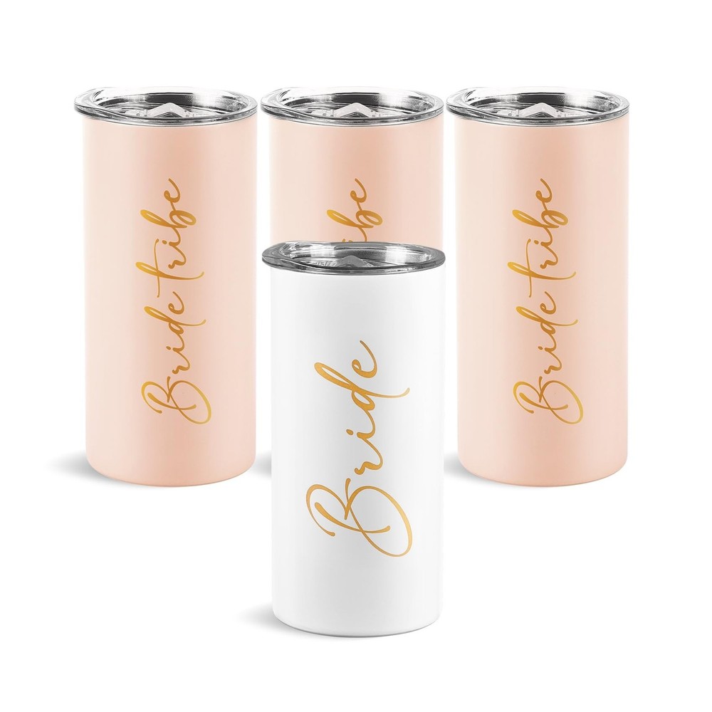 Bride Tribe Gifts Set of 4 Cups Bachelorette Party Favors Wedding Gifts for B…
