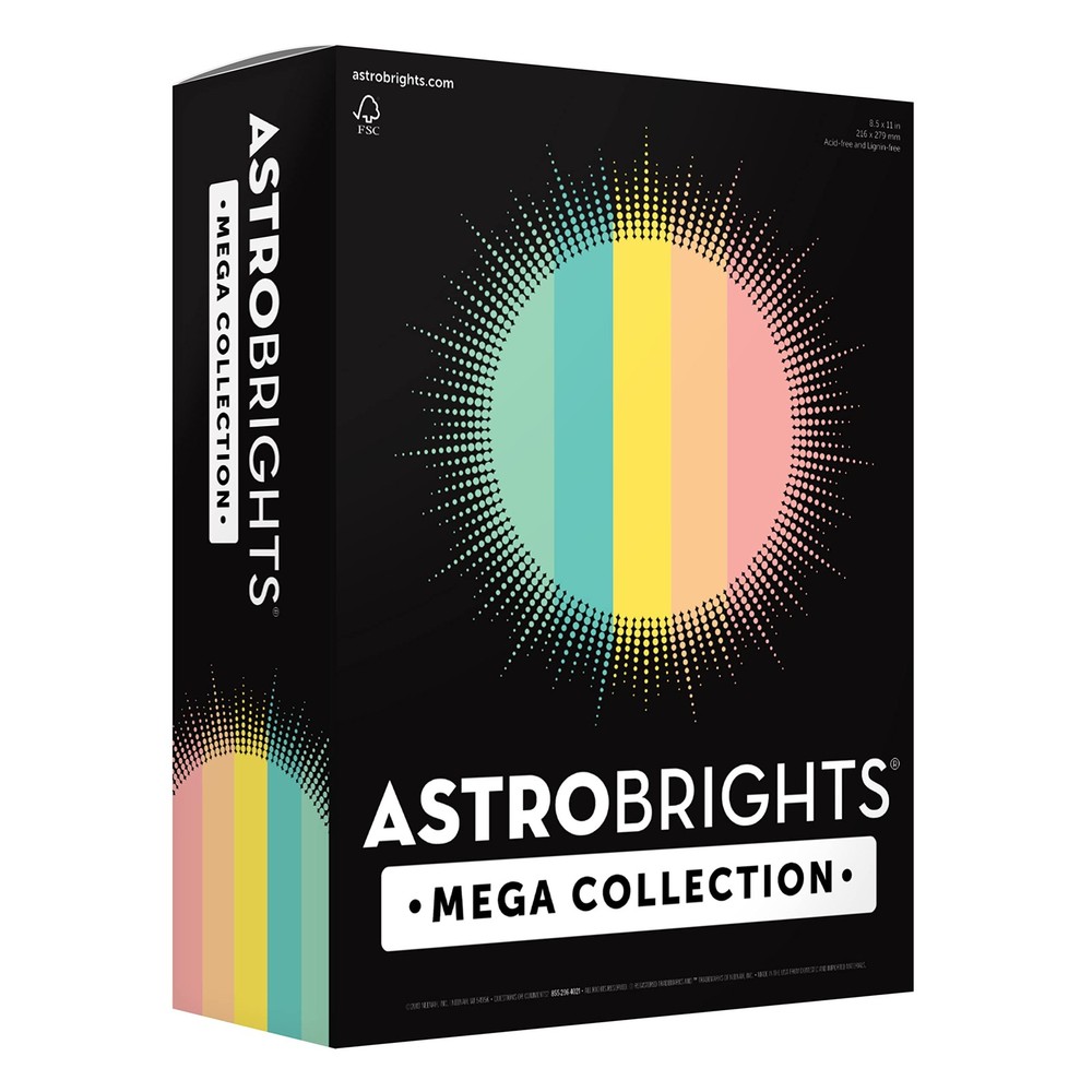Astrobrights Mega Collection, Colored Cardstock, 8.5 x 11 inches, Multicolor