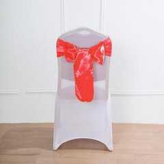 10 Red Satin CHAIR SASHES Ties Bows Wedding Ceremony Reception Decorations