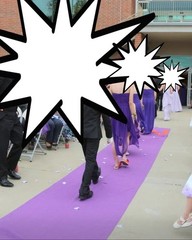 12 Foot Long/4 Foot Wide Dark Purple Aisle Runner With Orange Letter «M»