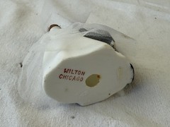 Vintage Wilton Chicago Wedding Cake Topper Bridal Couple Netting Bisque Matte