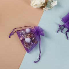 100pcs Little Organza Bags 3 x 4 inch, Purple Mesh Bags Drawstring Pouches for J